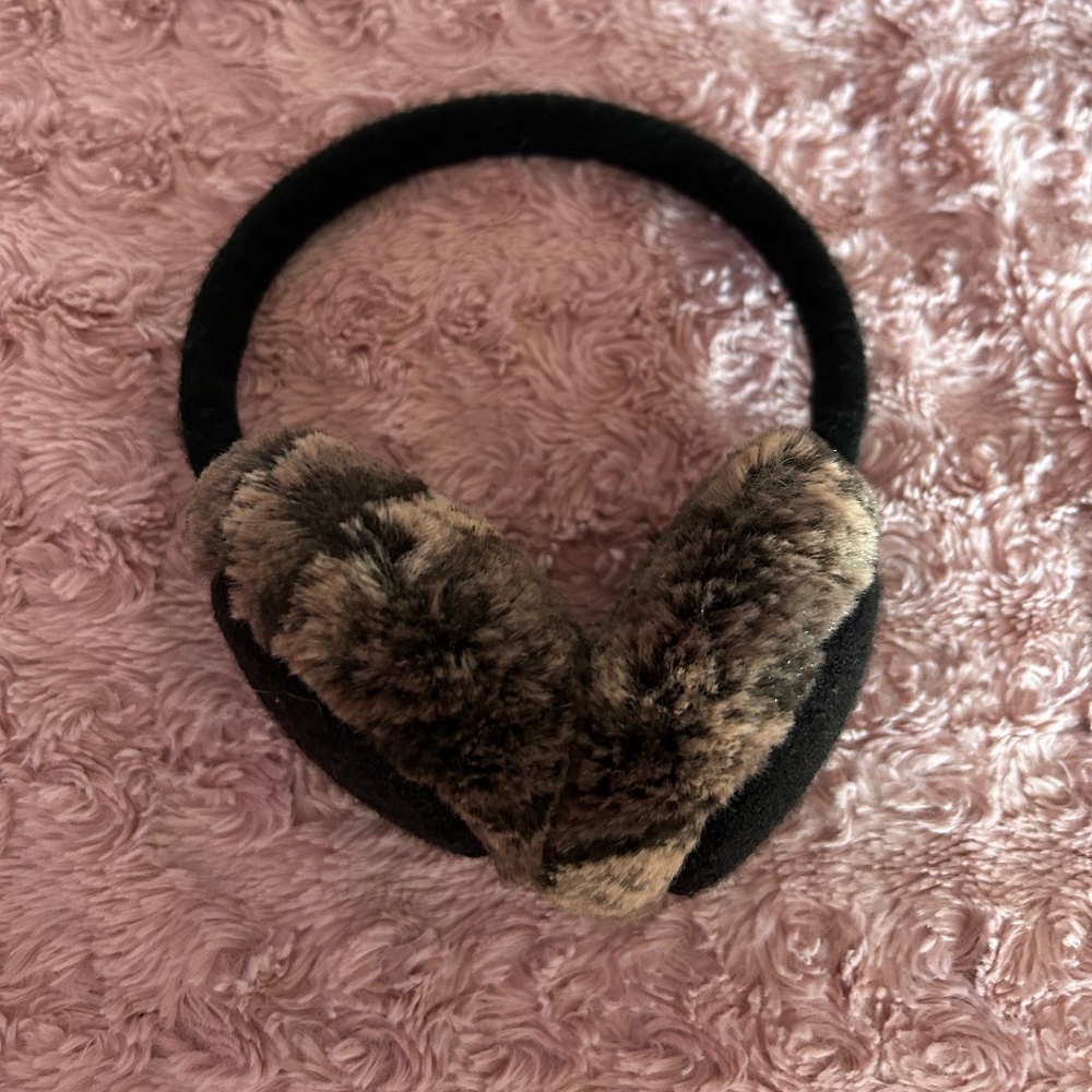BLACK FAUX FUR EAR MUFFS
